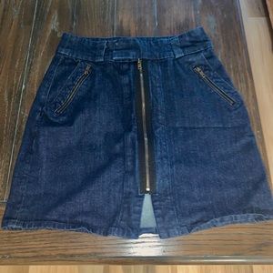 Denim skirt with sexy zipper and slit - size 28